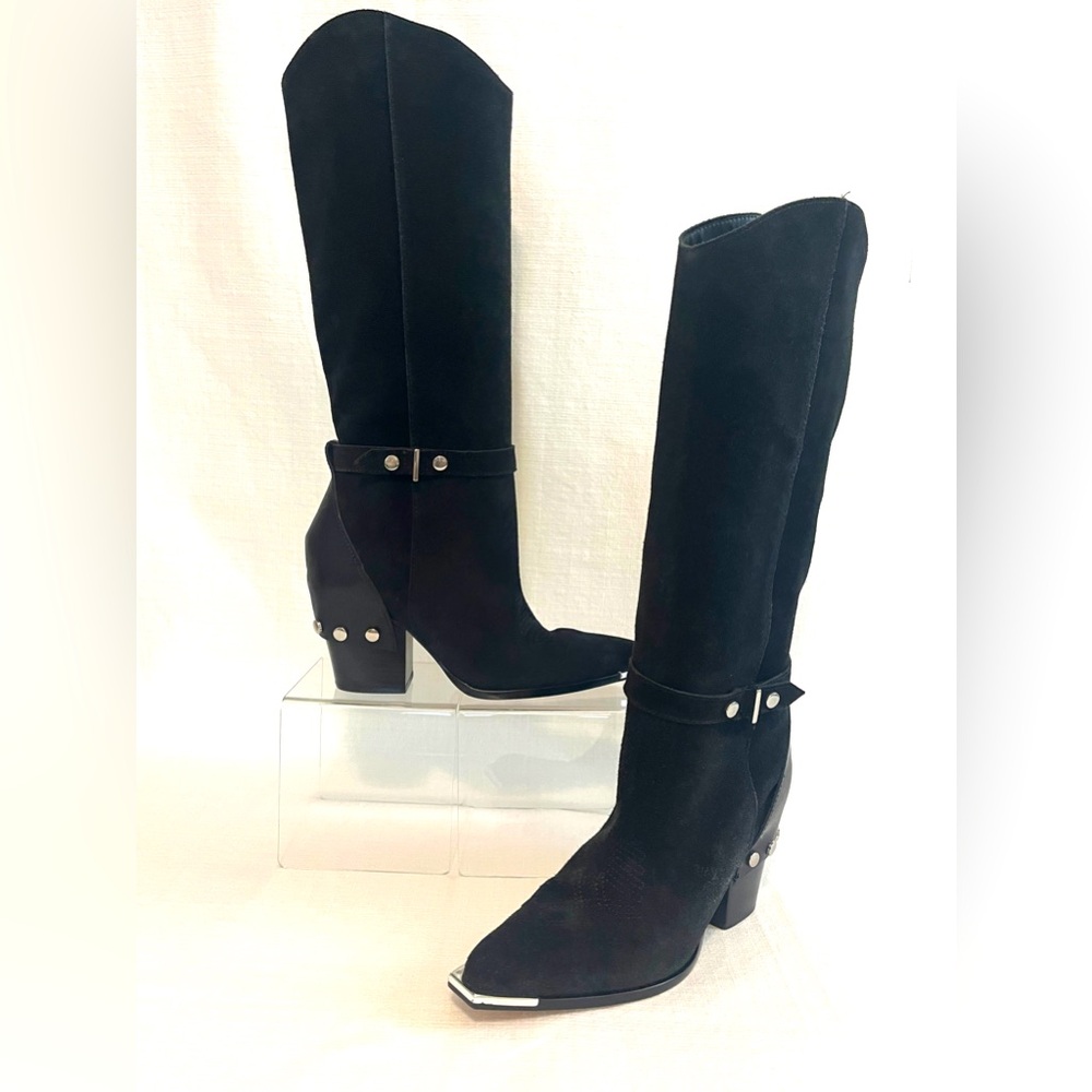 SCHUTZ RIANNE Black Knee-High suede Women's Boots